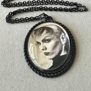 Vampira Black Pendant Necklace Gothic Horror Pinup Film