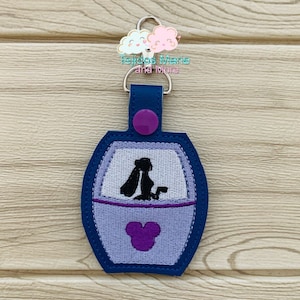 Skyliner Constance for Haunted Mansion Movie Keychain, Mouse Skyliner Key Fob, Embroidery Key Fob, Embroidered, Keychain, Keyring