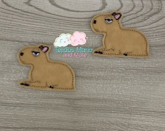 Capybara Feltie, Encanto Feltie, Feltie Bow, Center Bow, Clips para el cabello