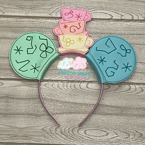 Stacked Tea Pot Ride Ear Headband, Ear Headband, Hair Accessories, Alice Wonderland Ears, Alice Wonderland Headband
