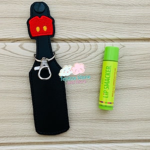 Soporte para bálsamo labial de Mickey, soporte para pen drive, llavero con soporte para lápiz labial, bolsa para bálsamo labial, llaveros