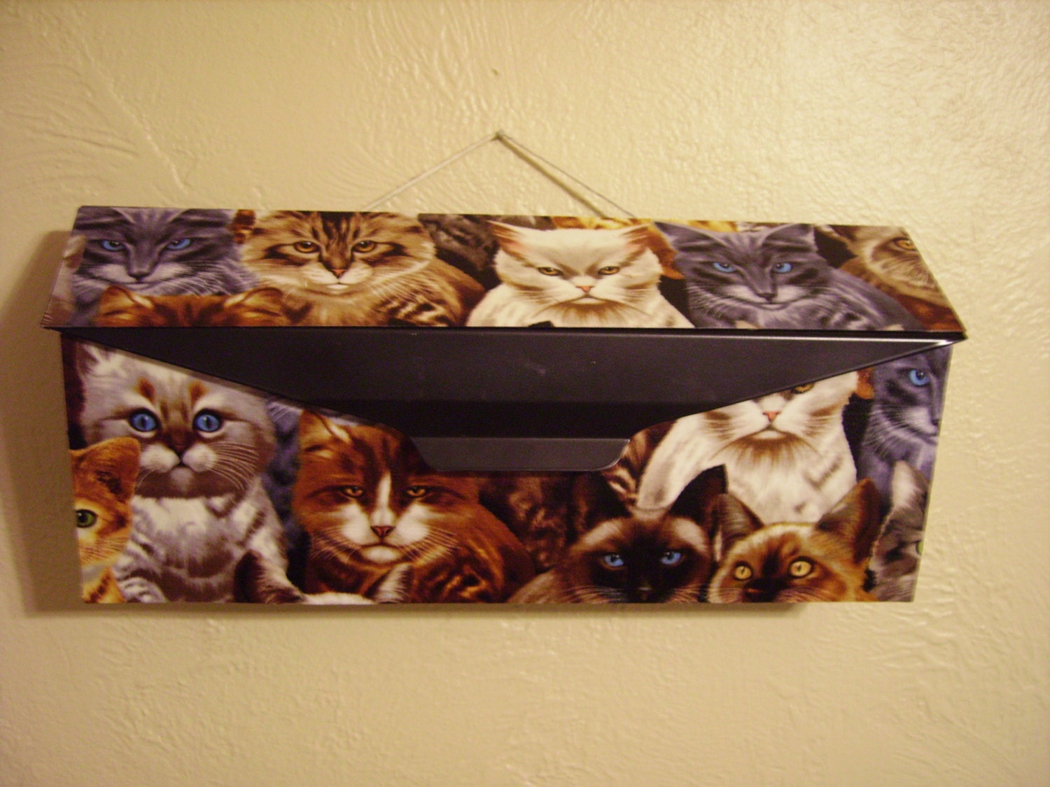 Cat Faces Wall Mounted Mailbox cover Etsy