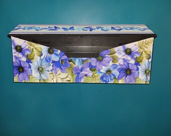 Blue & Purple Anemones with Butterflies Wall mount Mailbox covers
