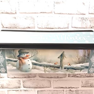 Snowman Fence Mailbox Magnet Set: Winter Townhouse Decor