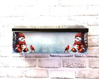 Various Red or Blue Snowman Personalized Address Magnet for Mailboxes, Yard sign