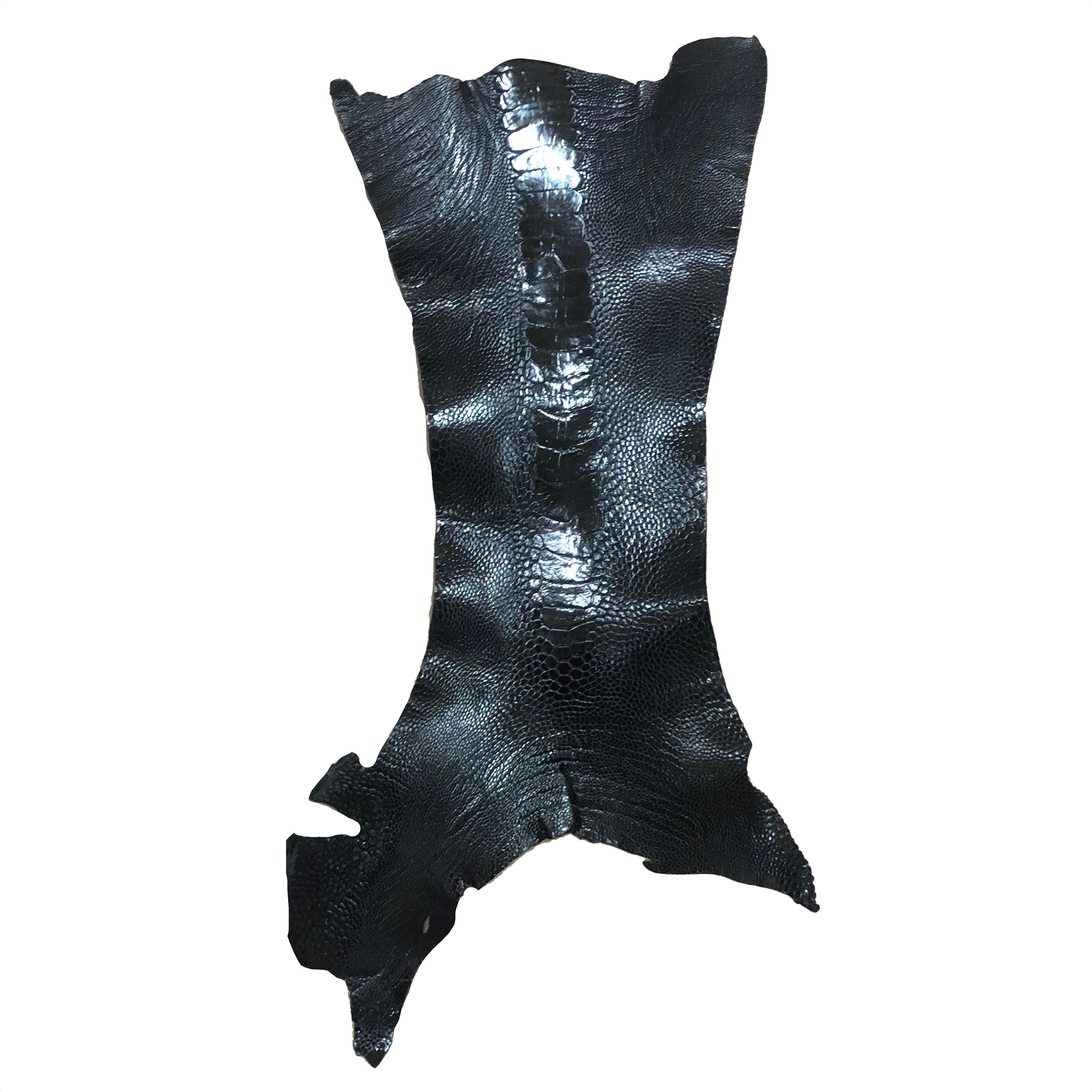 Ostrich Leg Leather in Black Colour Etsy