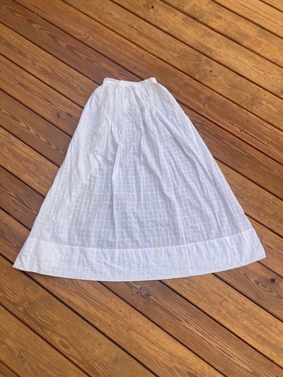 Xxs • antique HALF APRON • vintage 1900s white co… - image 3