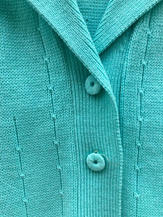 Small/medium • 1970s TURQUOISE acrylic knit sweat… - image 4