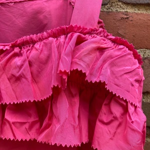 Xs/xxs 1930s PINK RUFFLE acetate sleeveless dress vintage thirties 1940s dark pink slip dress image 6