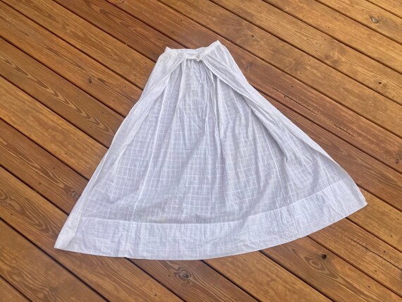 Xxs • antique HALF APRON • vintage 1900s white co… - image 5