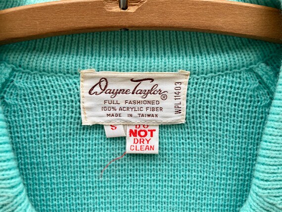 Small/medium • 1970s TURQUOISE acrylic knit sweat… - image 5