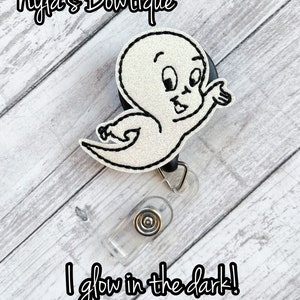 Casper Badge Reel, Halloween Badge Reel, Ghost Badge Reel, Nurse Badge Reel, Pediatric Nurse Badge Reel, Retractable ID Badge Holder