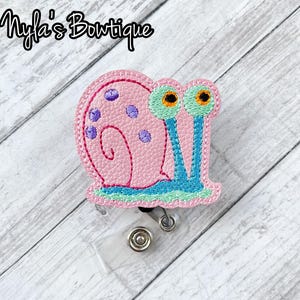 Cartoon Sponge Badge Reel, Snail Badge Reel, Pediatric Nurse Badge Reel, Retractable ID Badge Holder, Starfish Badge Reel, Name Tag Badge Snail