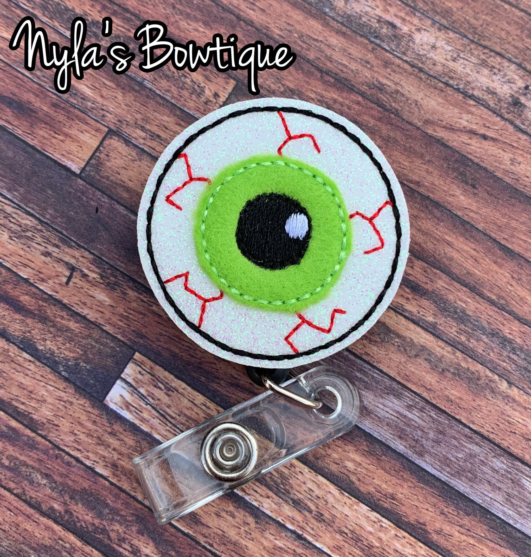 Halloween Badge Reel, Eyeball Badge Reel, Nurse Badge Reel, Ophthalmologist Badge Reel, Retractable ID Badge Holder, Teacher Badge Reel