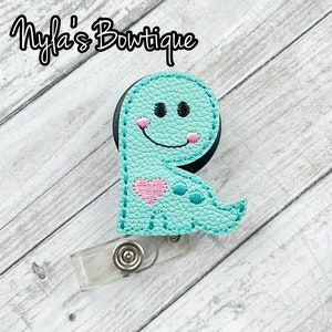 Dinosaur Badge Reel, Nurse Badge Reel, Retractable ID Badge Holder, Pediatric Nurse Badge Pull, Doctor Badge Reel, Valentine Dino Badge Reel