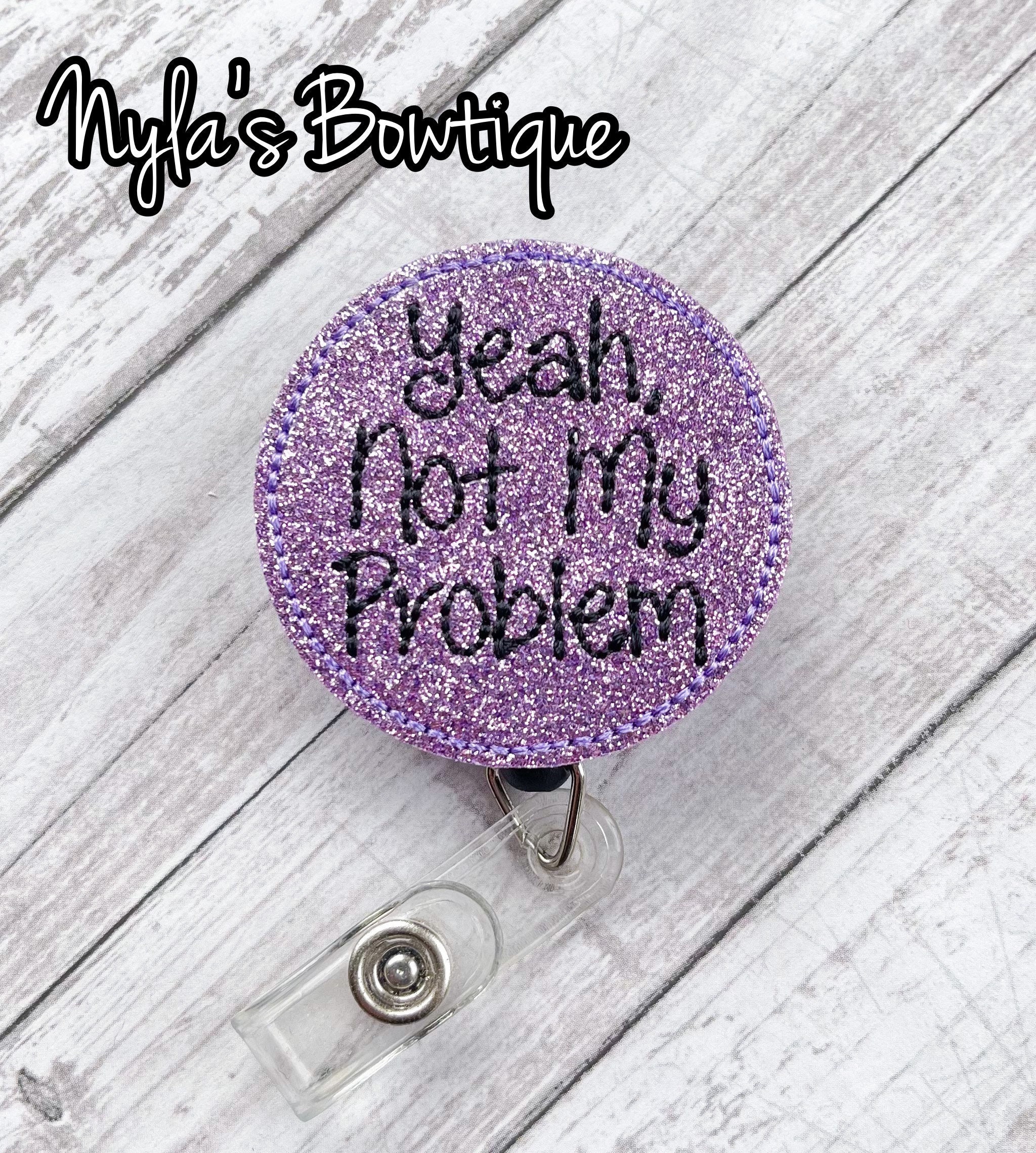 Abamilaka Funny Nurse Badge Reel - 'I Speak Fluent Sarcasm' Glitter Acrylic Retractable Clip