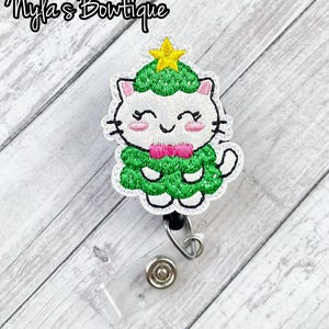 Christmas Badge Reel, Cat Badge Reel, Christmas Kitty Badge Reel, Nurse Badge Reel, Teacher Badge Reel, Retractable ID Badge Holder, Work ID