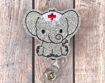 Elephant Nurse Badge Reel, Elephant Badge Reel, RN Badge Reel, Badge Reel for Nurse, Retractable Badge Reel