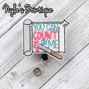 You Can Count on Me Badge Reel, Pharmacist Badge Reel, Retractable ID Badge Holder, Medicine Badge Reel, Pharmacy ID Badge, Work Badge