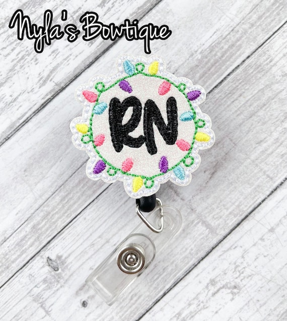 Christmas Badge Reel, RN Badge Reel, Nurse Badge Reel, Retractable ID Badge  Holder, Registered Nurse Badge Pull, Hospital ID Badge 