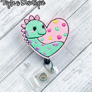 Dinosaur Badge Reel, Heart Badge Reel, Dino Cutie Badge Reel, Nurse Badge Reel, Retractable ID Badge Holder, Pediatric Nurse ID, Work Badge