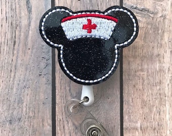Nurse Mouse Badge Reel, Nurse Badge Reel, RN Badge Reel, Badge Reel for Nurse, Retractable ID Badge Holder, Gift for Nurse, ID Badge Pull
