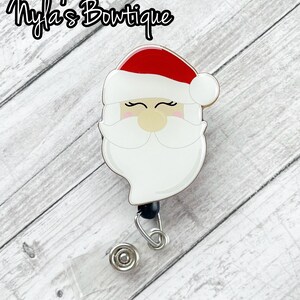 Santa Badge Reel, Christmas Badge Reel, Nurse Badge Reel, Retractable ID Badge Holder, Medical Badge Reel, Name Tag Badge, Pediatric Nurse