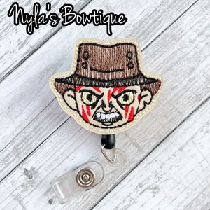 Halloween Badge Reel, Horror Movie Badge Reel, Nurse Badge Reel, Retractable ID Badge Holder, Nightmare Badge Reel, Work Badge, Badge Topper