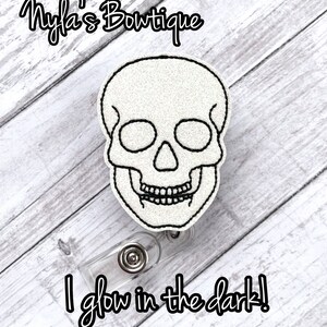 Skull Badge Reel, Glow in the Dark Badge Reel, X-Ray Badge Reel, Skeleton Badge Reel, Nurse Badge Reel, Retractable ID Badge Holder, Work ID