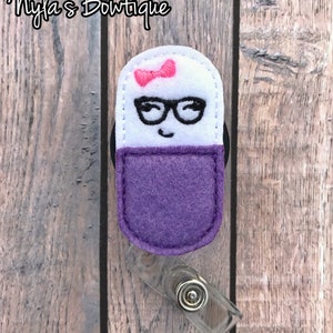 Pill Badge Reel, Geeky Pill Badge Reel, Nurse Badge Reel, Pharmacist Badge Reel, Pharmacy Tech, Retractable Badge Reel, ID Badge Holder