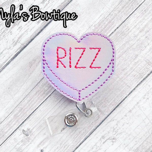 Rizz Badge Reel, Valentine Badge Reel, Nurse Badge Reel, Convo Heart Badge Reel, Retractable ID Badge Holder, Funny Badge Reel, Work Badge