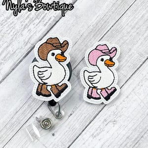 Cowboy Duck Badge Reel, Nurse Badge Reel, Retractable ID Badge Holder, Medical Badge Reel, Name Tag Badge, Glitter Badge Reel, Western Badge