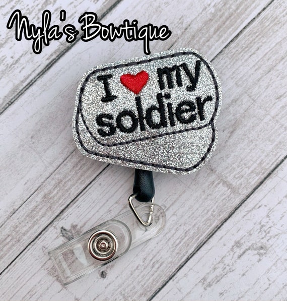 I Love My Soldier Badge Reel, Military Spouse Badge Reel, Nurse Badge Reel,  Retractable ID Badge Holder, Support Our Military -  Hong Kong