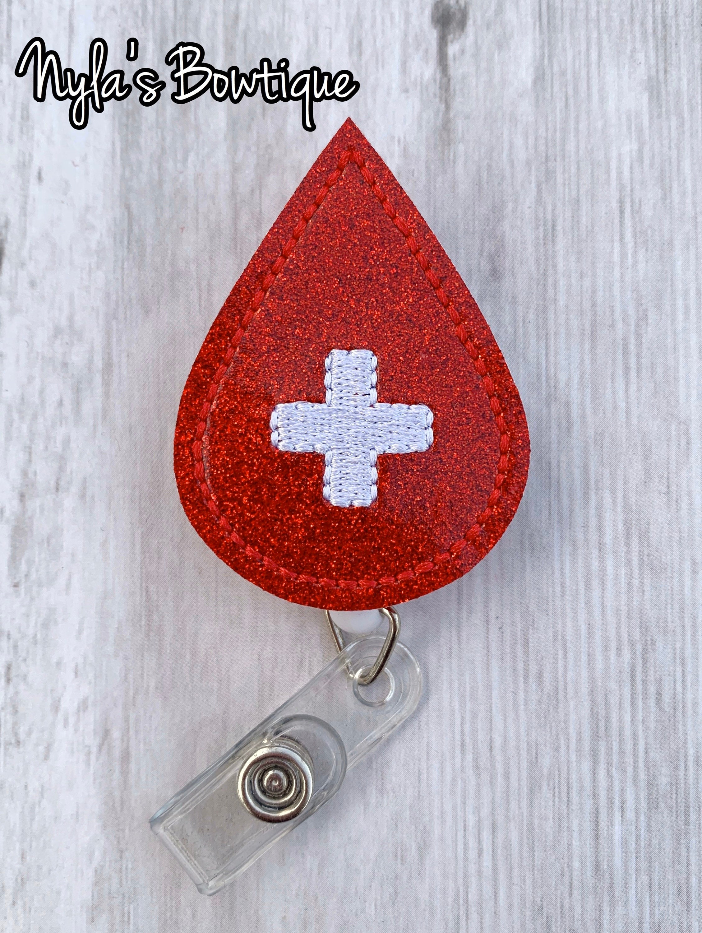 Blood Drop Badge Reel, Nurse Badge Reel, Phlebotomist Badge Reel