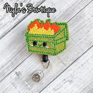 Dumpster Badge Reel, Funny Badge Reel, Nurse Badge Reel, Teacher Badge Reel, Retractable ID Badge Holder, Work Badge, Name Badge