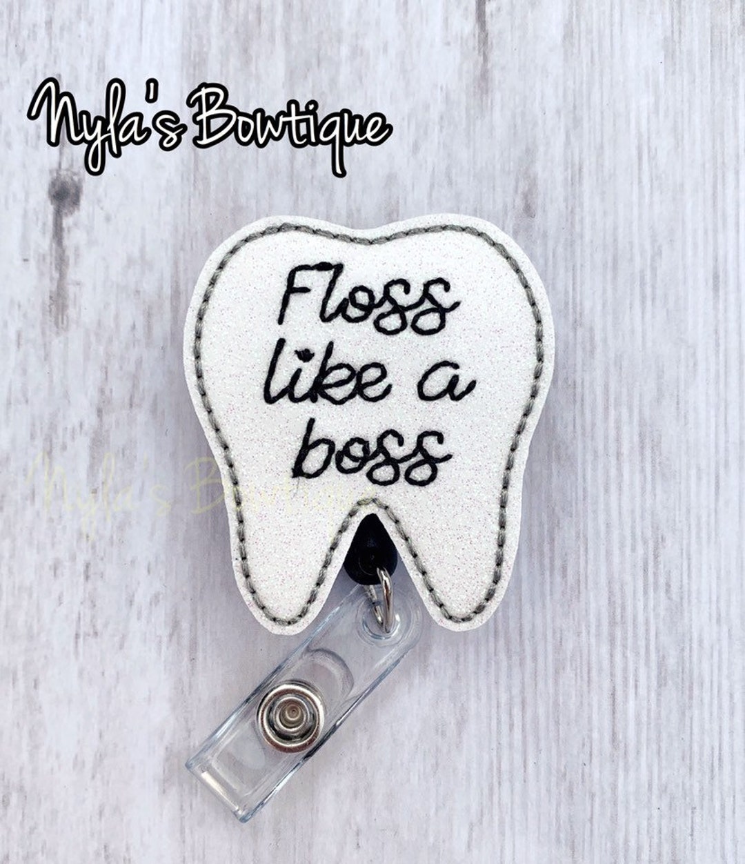 Floss Like a Boss Badge Reel, Tooth Badge Reel, Dental Hygienist Badge