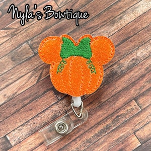 Pumpkin Badge Reel, Fall Badge Reel, Halloween Badge Reel, Nurse Badge Reel, Retractable ID Badge Holder, Pediatric Nurse, Cute Badge Reel