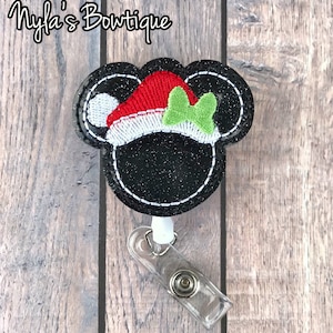 Christmas Badge Reel, Santa Hat Badge Reel, Nurse Badge Reel, Pediatric Nurse, Retractable ID Badge Holder, Teacher Badge Reel, Work Badge