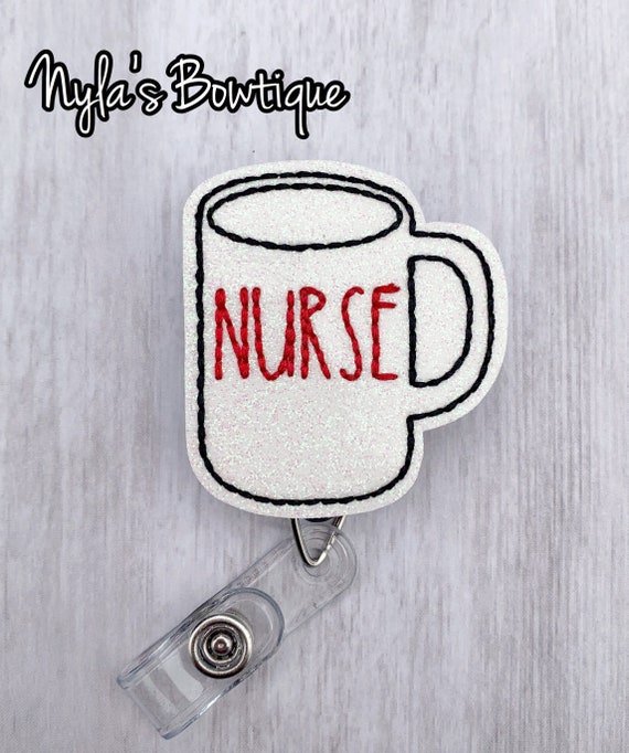 Coffee Mug Badge Reel, Nurse Badge Reel, Teacher Badge Reel, Coffee Badge  Reel, Nurse Coffee Mug ID Badge, Retractable ID Badge Holder 