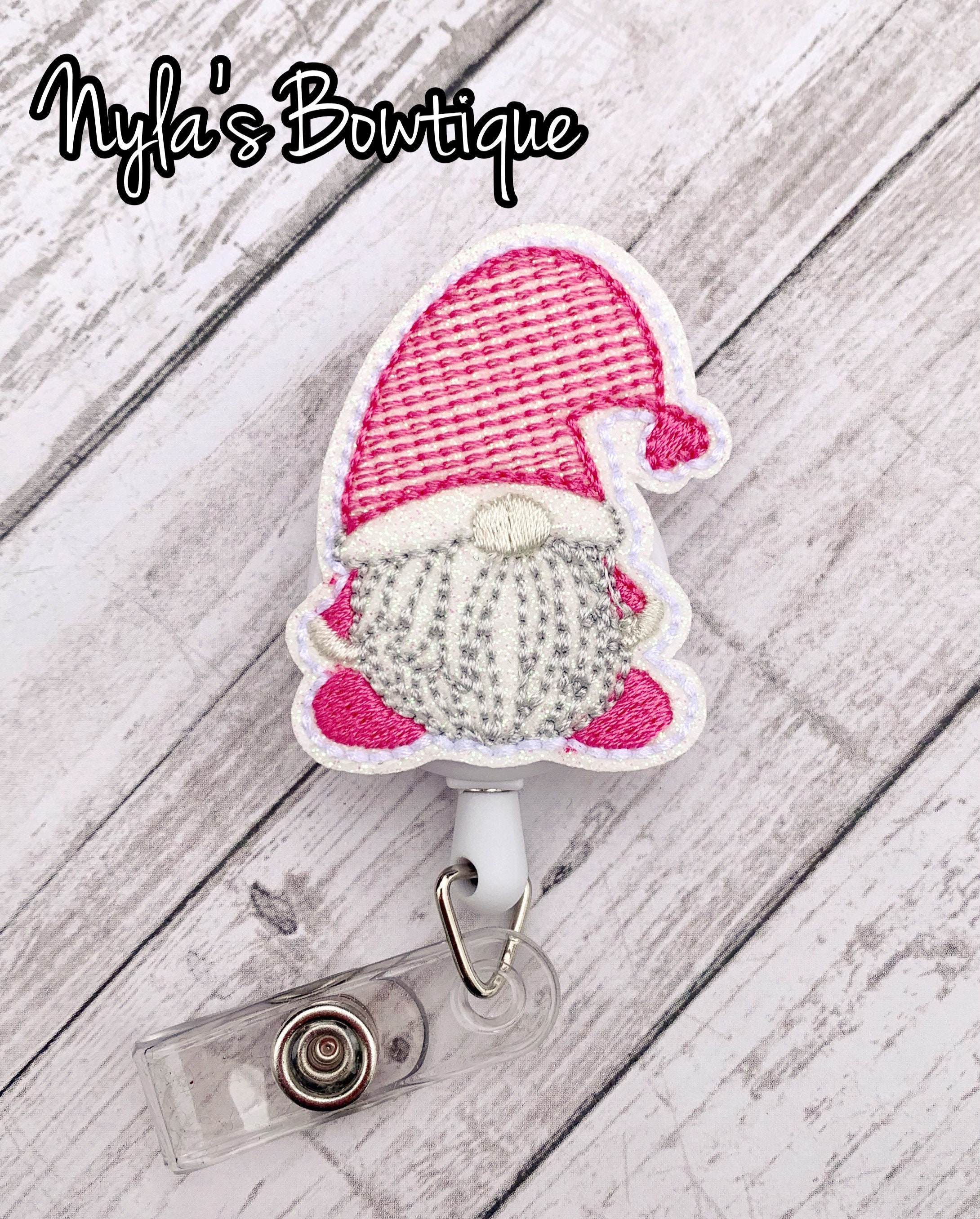 Whaline 8Pcs Valentine's Day Felt Badge Reels - Gnome Animal Heart Design Retractable ID Badge Holders - View #7