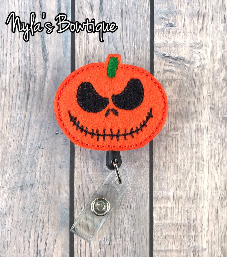 Jack Skellington ID Badge Reel Holder Clip Holder Retractable Nurse Halloween