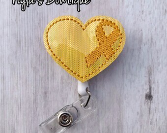 Nurse Badge Reel, Childhood Cancer Awareness Badge Reel, Teacher Badge Reel, Medical ID Badge Reel, Retractable ID Badge Holder