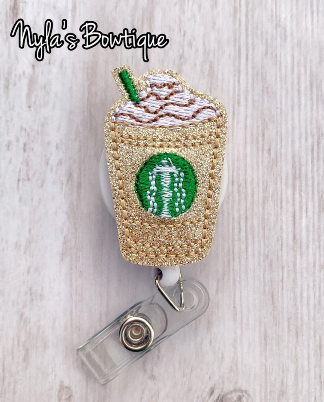 Frappuccino Badge Reel, Starbucks Badge Reel, Iced Coffee Badge