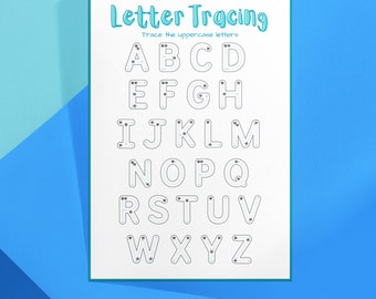Letter Tracing Printable. Digital Download of Letter Tracing Worksheet. Learn how to write download. Capital Letter Worksheet. Educational.