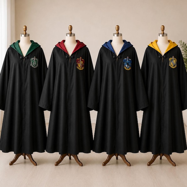 Handmade Wizard Robe with Wand Pocket | Custom Patch and Lining Options