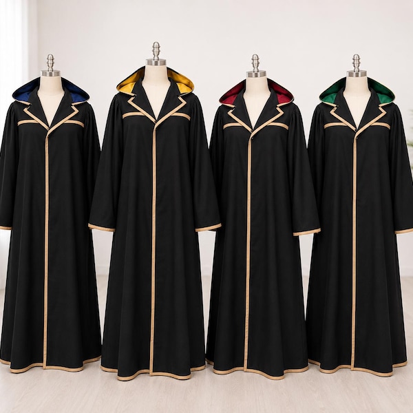 Handmade Cursed Wizard Robe with Custom Hood Lining Options
