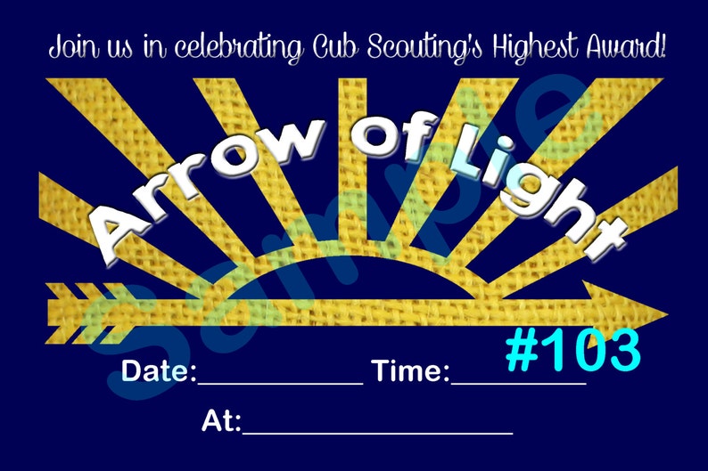 Arrow Of Light 103 Fill In Diy Printable Invitation Etsy
