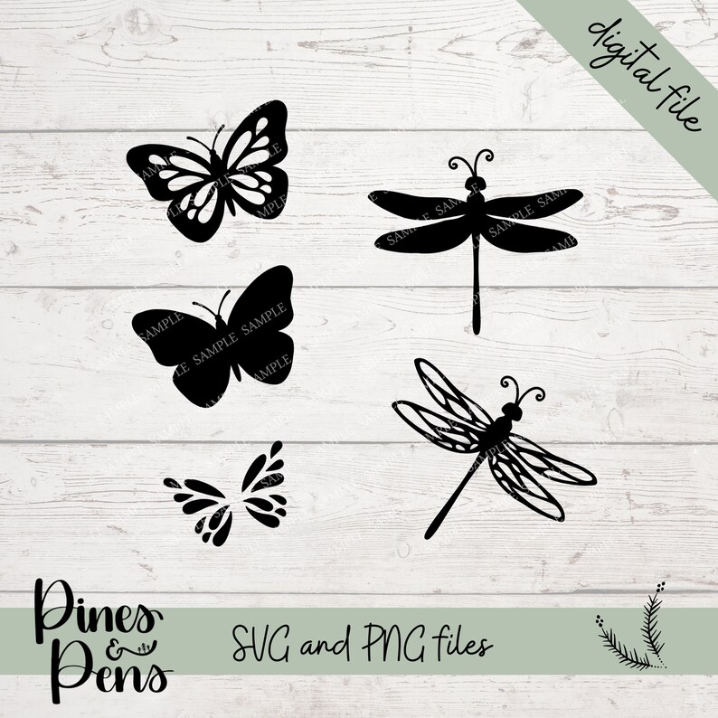Download Butterfly Dragonfly SVG Cut File Tumbler Digital Design Fall | Etsy