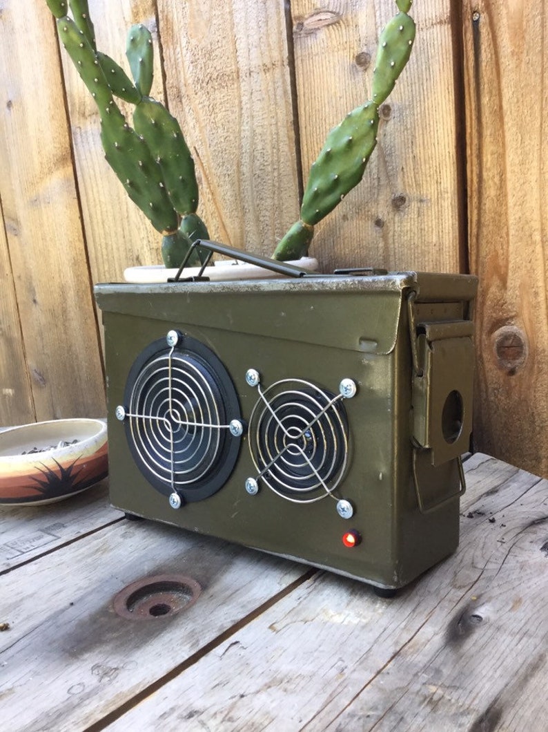 Able the portable rechargeable bluetooth ammo box speaker