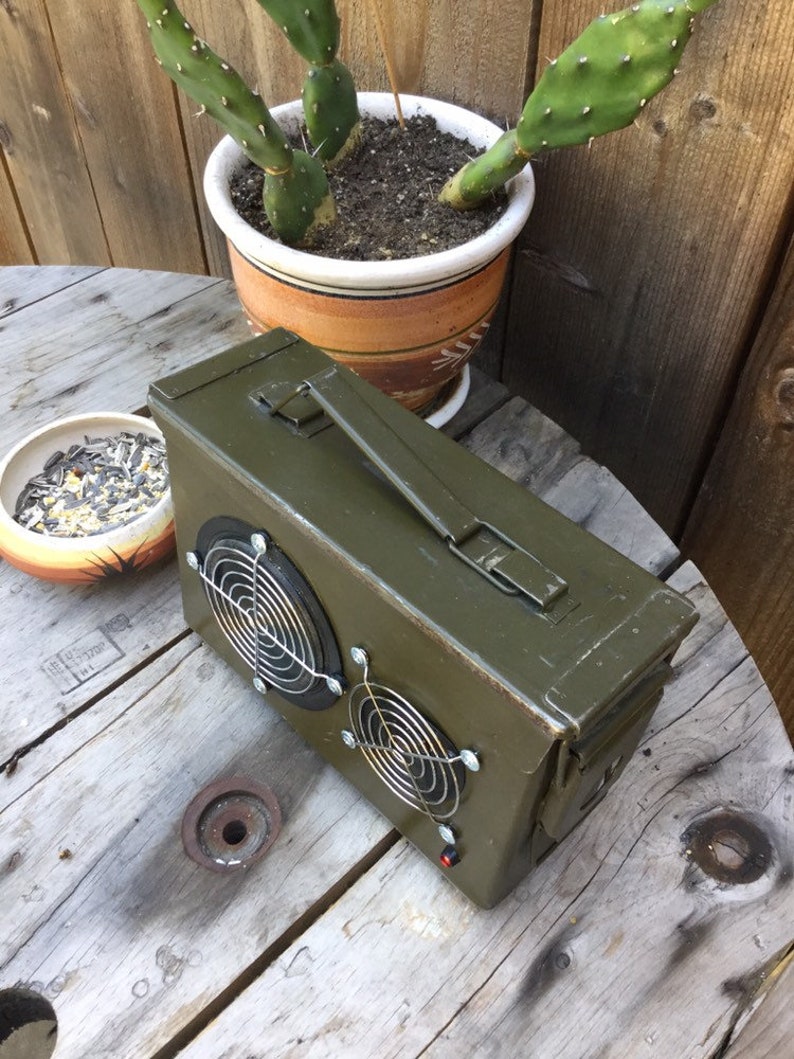 Able the portable rechargeable bluetooth ammo box speaker